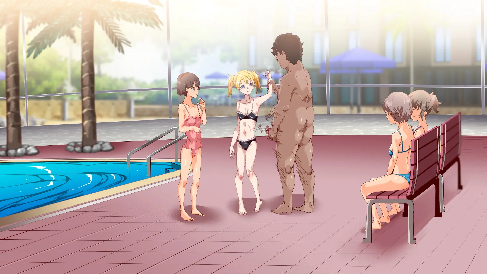 Mukanshin Pool ~Au Onna Zenin, Sekuhara Shihoudai No Aruku Nama Onaho | 무관심 수영장 ~만나는 여자 전원 성희롱 무제한의 걸어다니는 생오나홀 ~